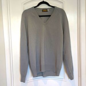 Patrick James Classic Soft Lambs Wool Sweater V-Neck, Blue, Warm